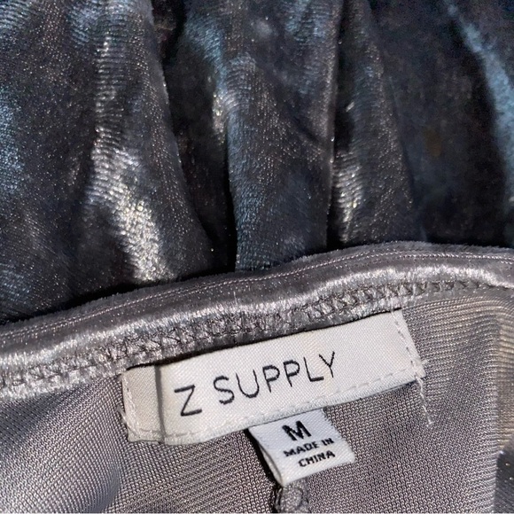 Gray Crushed Velvet Dress Size Small Short Sleeve A Line Dress With Pockets EUC - Picture 5 of 6